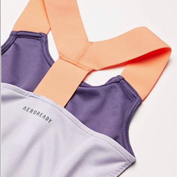 Adidas Girls Y-Tank Top AEROREADY Purple Orange Size Size XS - Picture 3 of 9